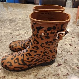 Hunter Rain Boot Leopard Size 7